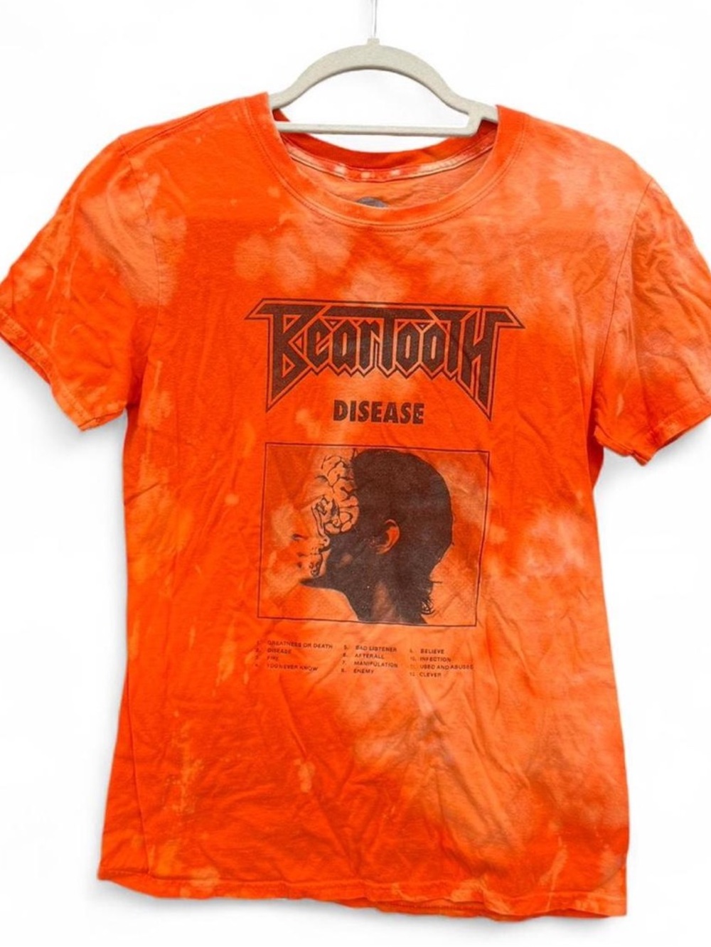 Beartooth 'Disease' 1 of 1 Red Bull Records Promo Orange Tie-Dye Graphic Tee